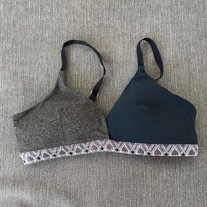 Athleta Gray and Dark Blue Bralette Duo